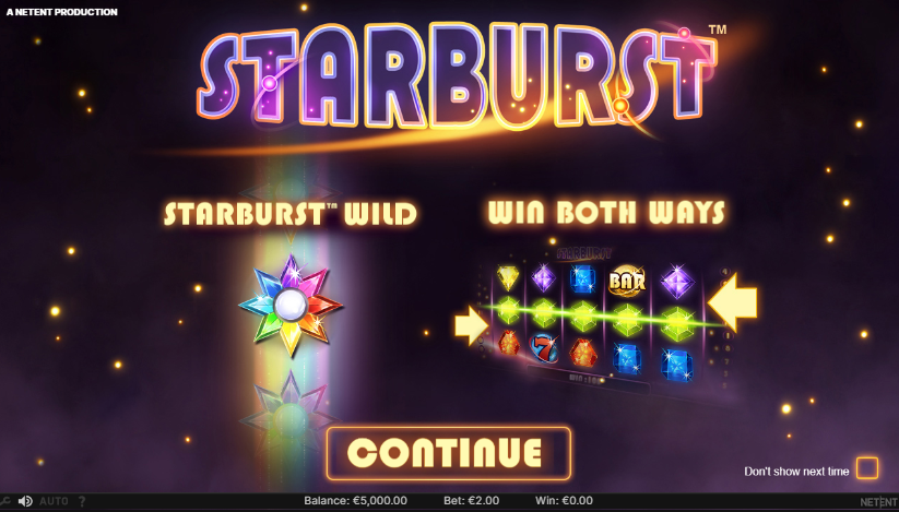 Starburst slot
